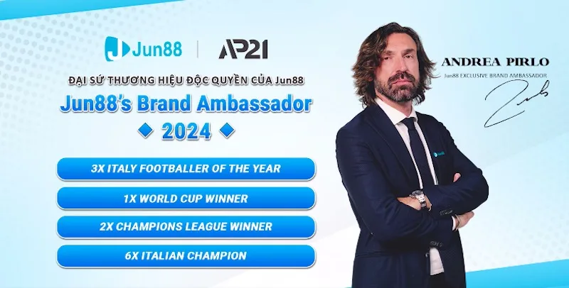 Jun88 🎖️ Trang Chủ Jun88.com Chính Thức - Truy cập nhanh +58k Andrea Pirlo - Đại sứ nhà cái